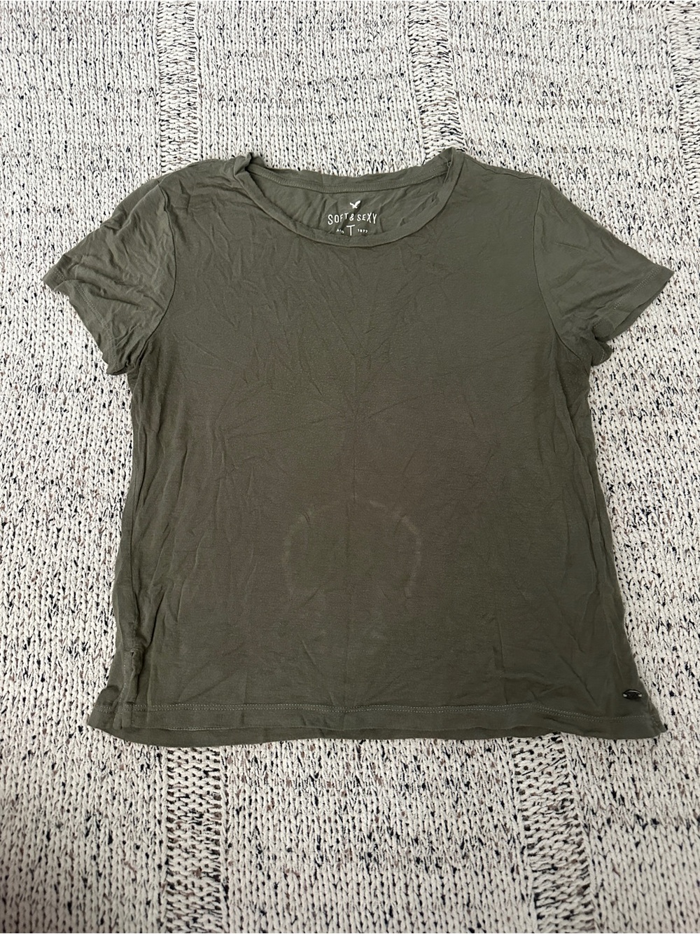 American Eagle Outfitters Olive Crewneck Short Sleeve Tee